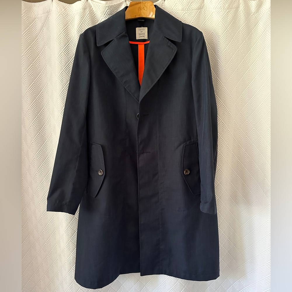 Marco Zanini for Santoni Navy Blue Raincoat
